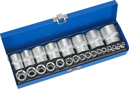 Condor Werkzeug 1194 | Zoll Steckschlüssel-Einsatz-Satz Nusskasten Set Steckschlüsselsatz | 24-teilig | 1/4 + 1/2 | 6-kant | 5/32-1.1/4 | Ratschenkasten Knarrenkasten | zöllig