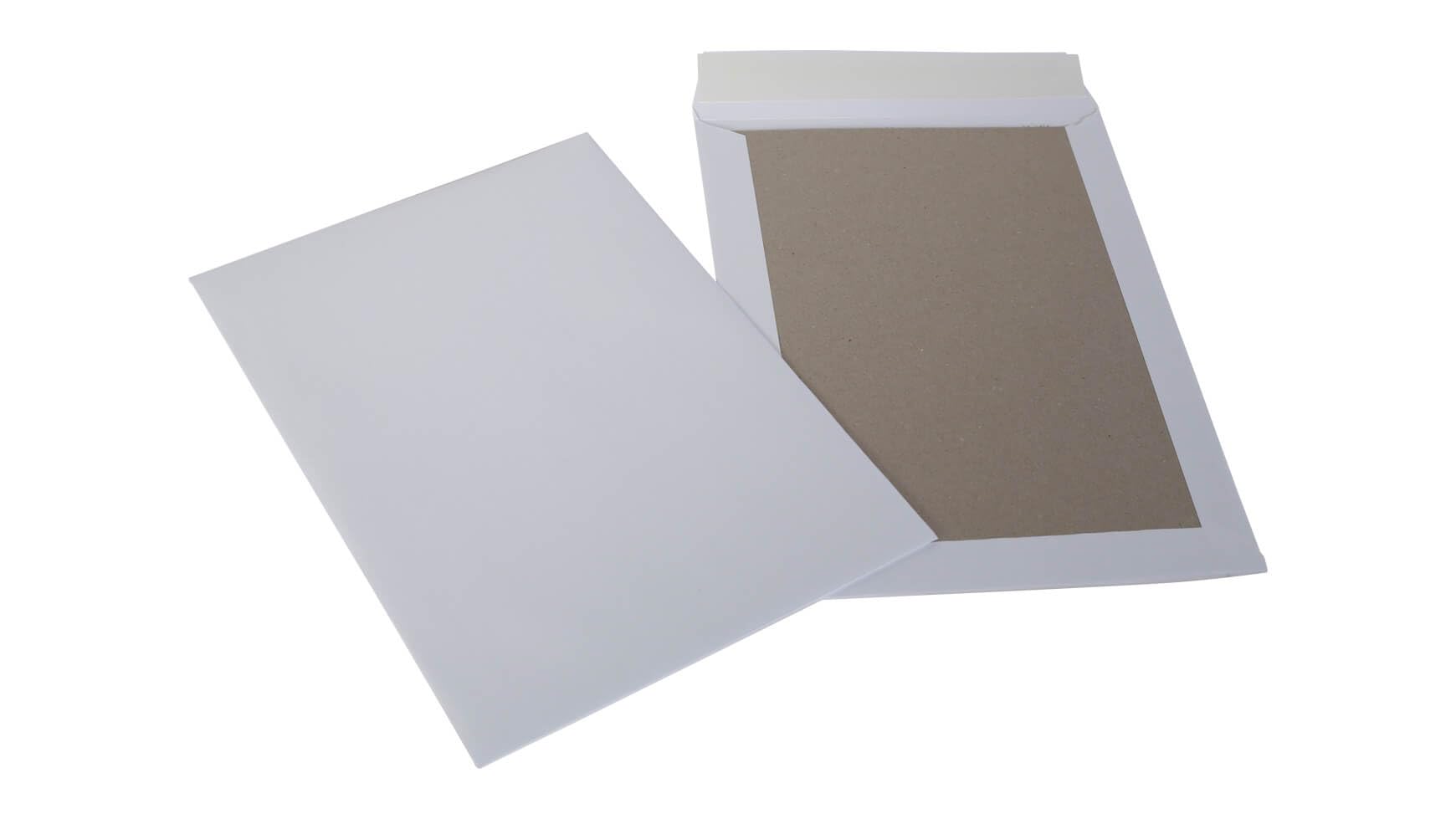 2100x Versandtasche Papprückwandtasche 229 x 324 mm A4 C4 ohne Fenster Selbstklebestreifen 120g/qm Weiss Rückwand aus Pappe für starken Halt