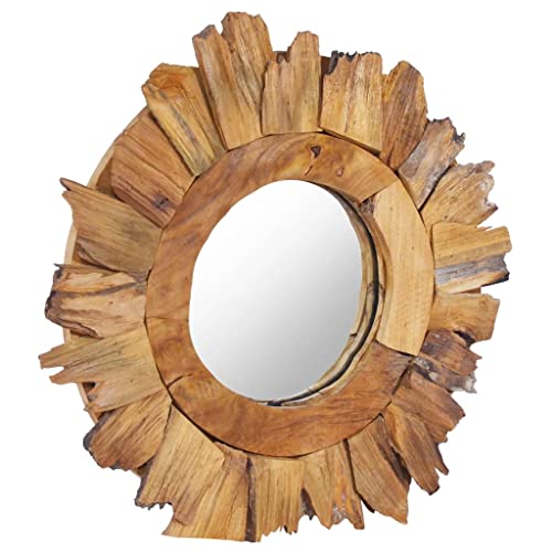 Yuhi-Hqyd Wall Mirror,Art Mirror,Vanity Mirror,Sophisticated Mirror,Antique Mirror,Can Be A Stylish Mirror For Bathroom,Bedroom,Office,Shop,Petal Pattern Frame,With Mounting Hook, 15.7" Teak Round #TOP1