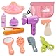 deAO Stylist Friseur Friseursalon Rollenspielset, Soft Friseurkoffer mit Tasche für Friseurwerkzeuge, Friseurumhang,Haartrockner und Haarstyling Zubehör, Kinder Rollenspiel Geschenk ab 3Jahren (Rosa)
