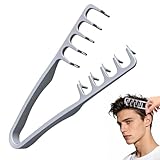 Sularpek Peine Texturizador Hombre, Peine de Textura, Peine pelo Rizado, Peine Hombre para Dar Volumen A Las Raíces y Flequillo, Peinado Rápido para Textura y Cuerpo, Hombres y Mujeres (Gris)