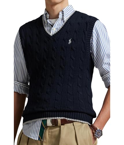 POLO RALPH LAUREN Men's Cable-Knit Cotton Sweater Vest3