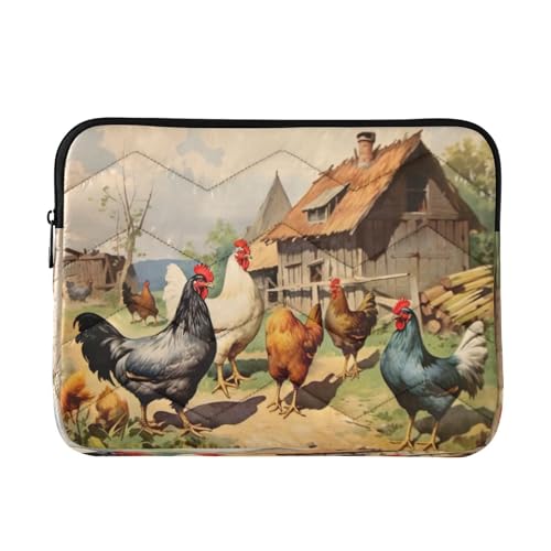Funda para portátil Farmhouse Roosters 13-14 pulgadas miniatura 1
