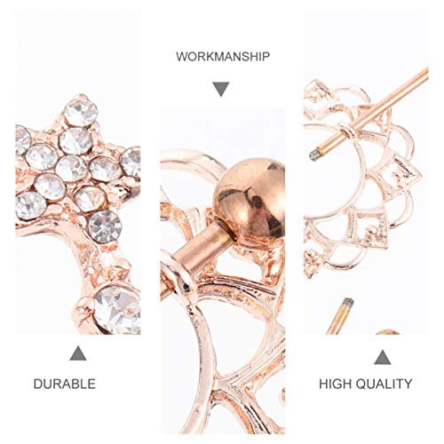 2 pares de anéis de mamilo sem piercing de strass para mamilo, de aço inoxidável, grampos de mamilo,