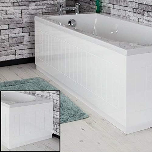 Ceramica 1700mm White MDF Tongue & Groove Front Bath Panel and 700mm End Bath Panel