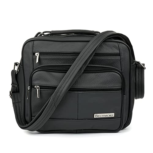 Sac en cuir pour hommes gris d'une finition soignée de dimensions ajustées 25x29x15cm