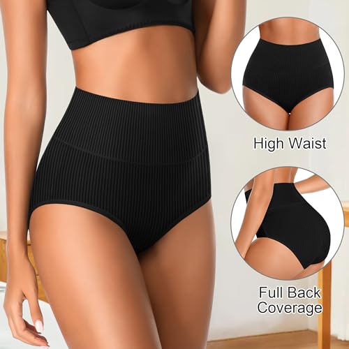 Image of Womens Underwear Full Coverage Panties for Ladies Soft Breathable Cotton Briefs High Waisted Hipster