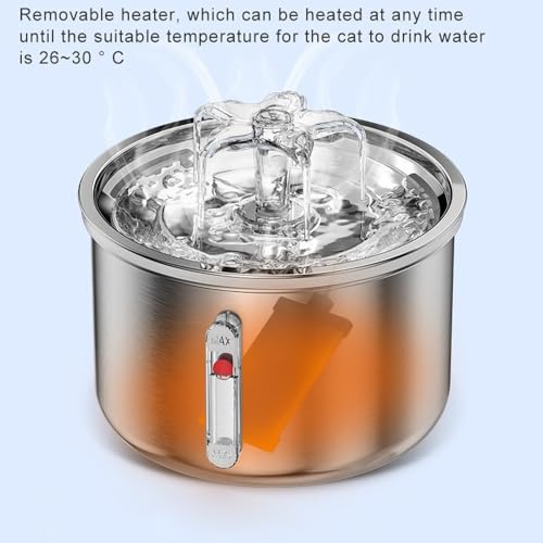 Fuente de agua para gato de acero inoxidable 2L miniatura 4