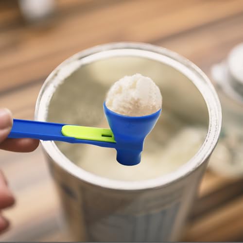2Pcs Trichter-Proteinpulver-Schaufel, großer Messlöffel Gramm, tragbarer Formel-Schaufel, Digitaler Messlöffel Trichter-Formel-Schaufel mit Schiebegriff und Skala, Dosierlöffel Schöpftrichter