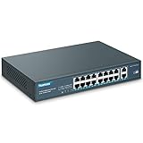 [Porta e velocità] Lo switch include 16 porte POE (10/100 Mbps) e 2 porte Gigabit UpLink (1000 Mbps). L'Uplink da 2 Gigabit può supportare una maggiore larghezza di banda e una connessione di rete più flessibile.