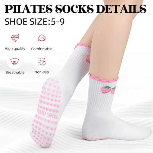 Image of Pilates Grip Yoga Socks for Women Cute Non Slip Socks