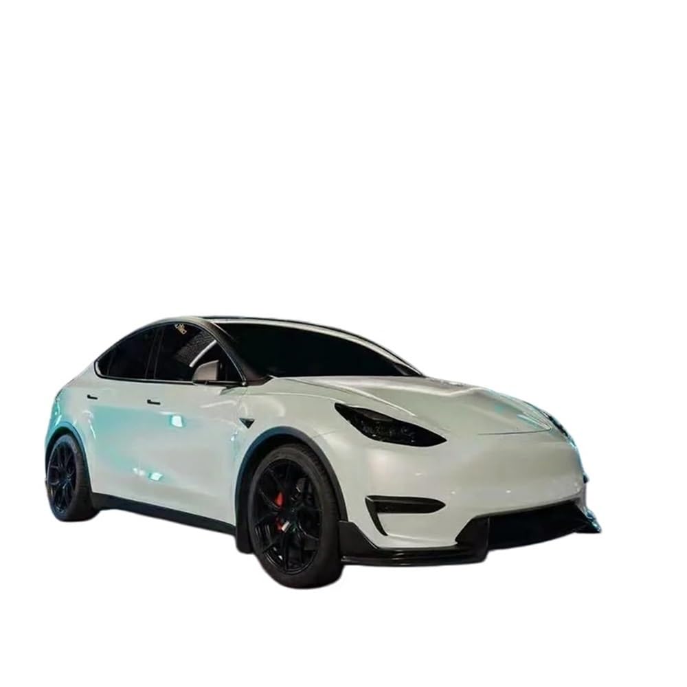 Przedni zderzak samochodowy wargi kompatybilny z Tesla Model 3 Model Y 2017-2025 podbródek dyfuzor Body Kit Spoiler deflektor akcesoria do tuningu części samochodowe(M3 Glossy CarbonLook)