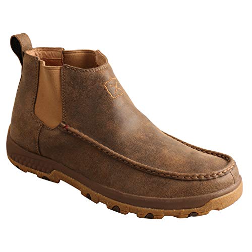 Image of Twisted X Men's Men'S Cellstretch Double Gore Driving Shoes Moc Toe Brown 7.5 EE US