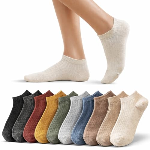 Tosean 10 Paar Damen Sneaker Socken, Baumwolle Knöchel Socken Damen Low Cut Socken No Show Socken Tosean 10 Paar Damen Sneaker Socken, Baumwolle Knöchel Socken Damen Low Cut Socken No Show Socken