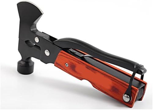 YALLAEEN herramientas multifuncionales para exteriores, hacha multifuncional 10 en 1, martillo, equipo al aire libre, herramientas de supervivencia