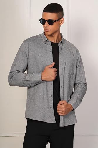 Image of Aatman Men's Eco-Friendly Cotton Shirt | Casual | Plain | Full Sleeve | Summer Regular Fit