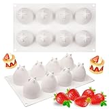 Strawberry Shaped Silicone Mold, 3D Fruit Mousse Cake Mold for Cake Decoration Cupcake Topper Dessert Chocolate Ice Candle Soap