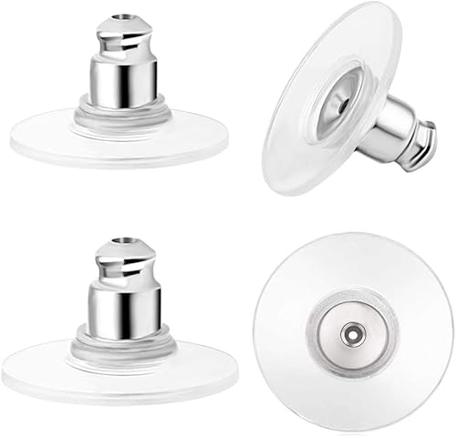 50 piezas de aretes para orejas caídas, cierre de bala para aretes caídos, orejas caídas con almohadilla para aretes pesados, tapones de goma para