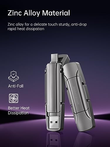 MOVE SPEED 2TB Flash Drive, External SSD with 1000MB/s Read Write Speed, USB 3.2 Gen2+Type C Dual Port Portable SSD, Thumb Drive for iPhone 15, 16, 17 Series/MacBook/Android Phone/Audio etc