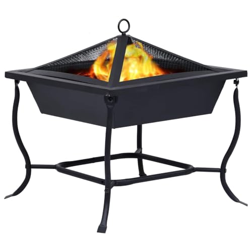 Brasero negro 42 x 42 x 45 cm acero