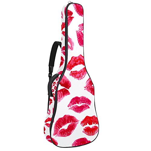 Housse de transport guitare avec fermeture éclair étanche motif rouge