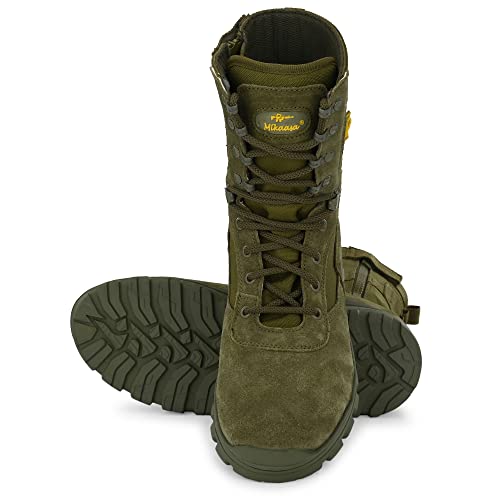 Alpha Aerolite 8.0 Suede Side Zip Leather Military & Tactical Work Boots with Side Zipper – 8 Inches Combat Boots, Lightweight Comfortable Shoes, Durable and Breathable Desert, Motorbike Boot2