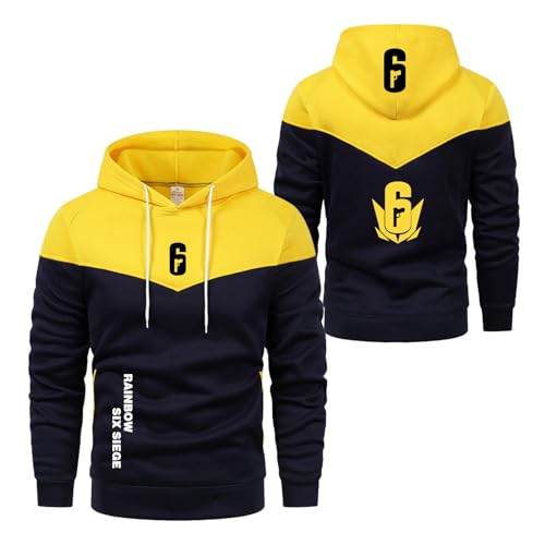 FBWZSAG Sudadera con Capucha Estampada para Hombre para R.a.in.bo.w S.IX S.ie.g.e Abrigos con Costuras Sudadera De Manga Larga Sudaderas con Capucha -HuangS||M