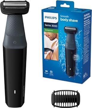 Philips Serie 3000 Trimmer corpo impermeabile, 1 zoccolo a clip, 3 mm, 50 min di autonomia per 8 ore di carica (modello BG3010/15)