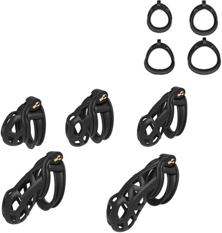 Cage de protection noire pour homme au design 3D, avec 4 anneaux - AA4