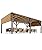 KYBOLT 12 X 20 Ft Wood Pergola with Retractable Sunshade Canopy, Solid Structure, Outdoor Pergola for Backyard, Deck, Garden (Reddish-Brown)