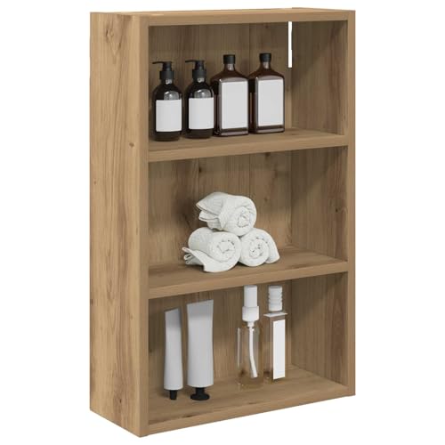 vidaXL Armoire murale de salle de bain avec étagère Chêne artisanal, Cabinet de salle de bain moderne rectangulaire, solution de rangement efficace,...