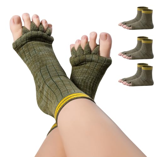 Image of Toe Separator Socks,Foot Alignment Sock for Health Care, Pain Relief, Bunion Corrector, Breathable Toe Socks