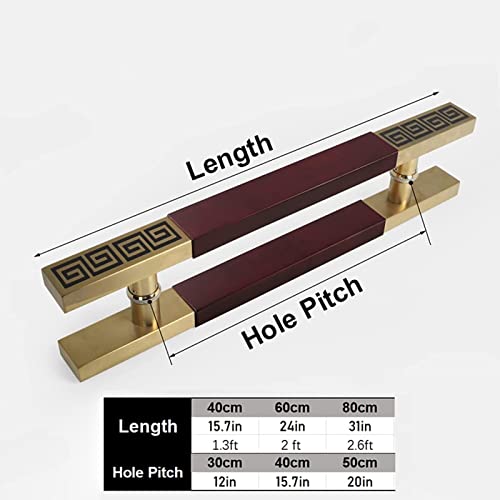 Poignée de porte de grange en acier inoxydable rouge 60 cm pour un design contemporain durable - 4