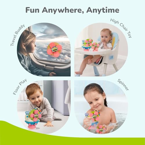 Image of R for Rabbit Orapple Spinster Toy for Baby 5-in-1 Suction Spinner, Rattle, Friction Car, Windmill & Sensory Play | BPA-Free, Safe & Durable | Interactive Learning Toys for 6+ Months Kids (Blue Cream)