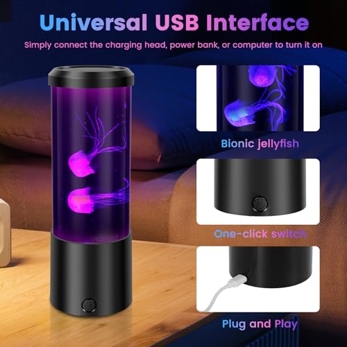 Lámpara de mesa noche LED medusa USB multicolor miniatura 4
