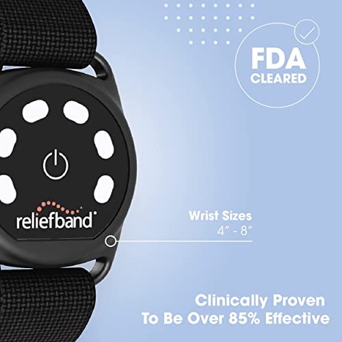 Image of Reliefband New Sport Anti-Nausea Wristband | Waterproof | Nausea & Vomiting Relief for Motion Sickness, & Morning Sickness | Drug & Side Effect Free, Long Lasting, Fast-Acting (Grey, 1 Extra Gel Tube)