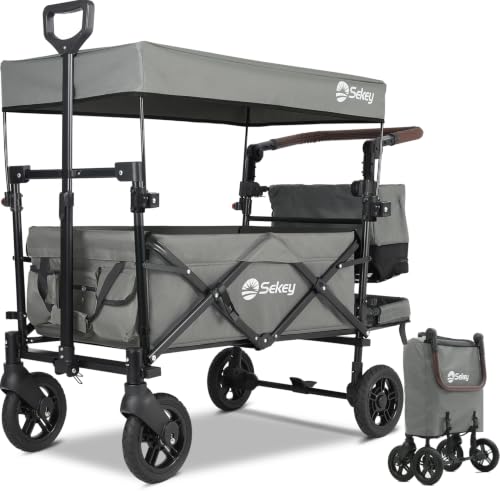 Sekey Bollerwagen Faltbar mit Dach SS5050, Kinderwagen für...