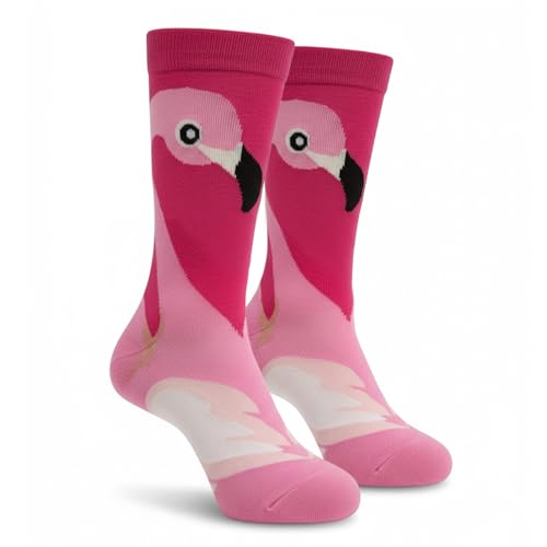 Rutuioy Pink Flamingo Funny Novelty Crew Socks Casual Athletic Sport Crazy Dress Sock For Women Men