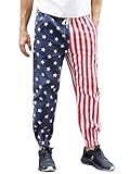 Kidsonny Mens Jogger Demin Pants Slim Fit Skinny Stretch American Flag Jeans Sweatpants
