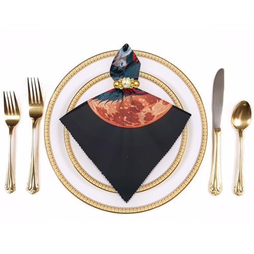 Serviette de table lavable tissu durable loup rouge pour eliminer le jetable avec style - 4