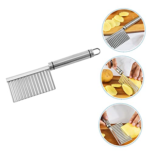 Cortador de vegetales ondulado de acero inoxidable Healifty miniatura 3