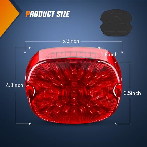 Image of Nilight LED Tail Light Motorcycle Brake Turn Signal Driving License Plate Rear Lights Red Housing Plug and Play Compatible with Harley Davidson Dyna Sportster 883 1200 Road King Glide