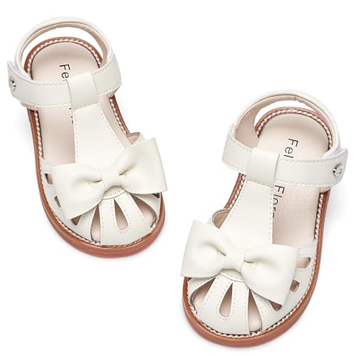 Image of Felix & Flora Toddler Girls Sandals Soft Rubber Princess Flat Shoes Flower Girl Shoes