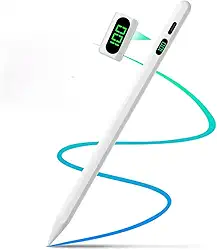 Caneta Stylus para iPad, Apple Pencil com USB-C e Display LED de Energia, Carregamento Rápido, Compatível com Geração, iPad Pro12,9/11polegadas,Air 5/4/3,Mini 6/5,iPad10/9/8/7/6