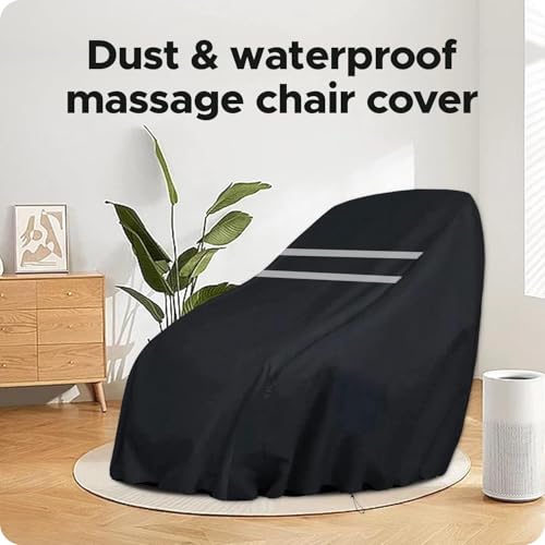 Image of Premium Massage Chair Cover - Full Body Protector for Massage Chair - Dustproof & Scratch-Proof for Pets, Cats & Dogs - Polyester Material (Black)