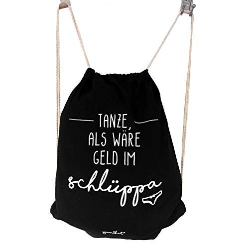 Turnbeutel mit Spruch zum Tanzen I ca. 37 x 46 cm I Baumwolle-Sportbeutel in schwarz zum Umhängen Zuziehen für Mädchen Teenager Damen I dv_384 Cover