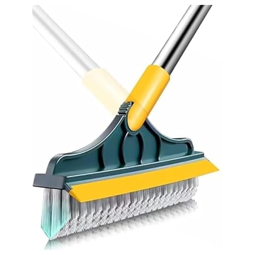 VYOOx Toilet Cleaning Brush with Wiper Tiles Cleaning Bathroom Brush Floor Scrub Brush with Long Handle 120° Rotate 2IN1 Home Kitchen Bathroom Toilet Cleaning Brush Pack-1