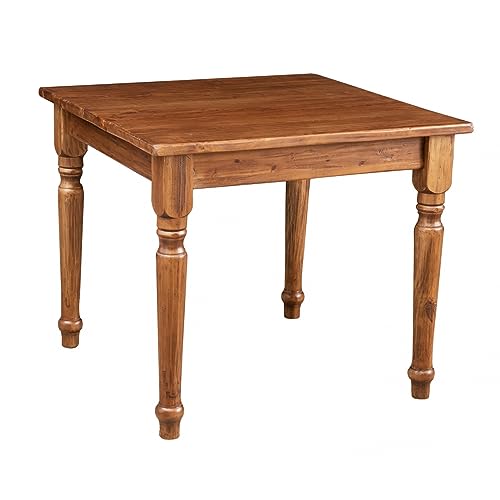 Biscottini Mesa de Comedor, Madera de Tilo, Acabado de Nogal, L90,5xPR90,5xH78,5