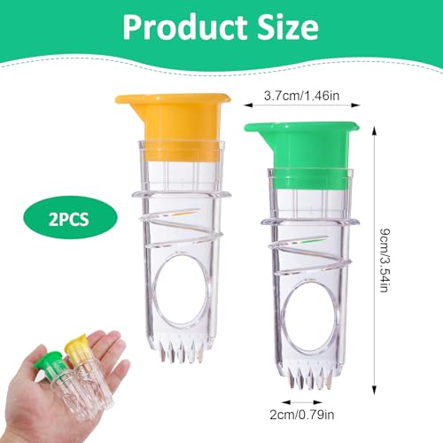 Presse Citron Manuel Portable, Lot de 2 Presse Agrumes Manuel avec Bouchon à Vis et Filtre, Compact Presse Fruit Manuel pour Cuisine, Camping et Extérieur (Jaune et Vert) – Image 3