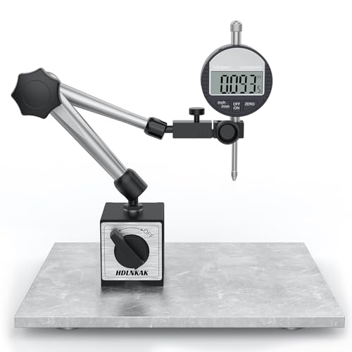Image of HDLNKAK Electronic Digital Dial Indicator Gauge and Magnetic Base, 0-1 Inch /25.4 mm Inch /Metric Conversion Measuring Tool for 3D Printer, Table Saw Measurement, Auto Repair and CNC Machine